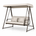 Balancelle de jardin en métal avec auvent beige