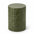 Table d'appoint en plastique vert olive avec motif croisillon 45 cm