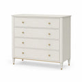 Commode à 4 tiroirs en bois et métal blanc