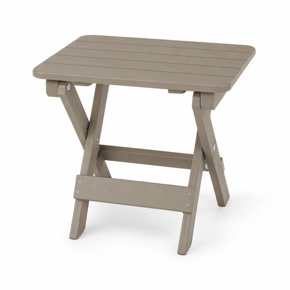 Table pliante en bois composite taupe 50x50x45 cm