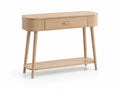 Console en chêne clair avec tiroir et étagère
