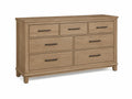 Commode en bois avec 7 tiroirs et poignées en métal noir