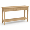 Console en bois de chêne avec 3 tiroirs