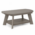 Table basse en aluminium taupe avec étagère 120x60x45 cm