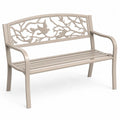 Banc de jardin en aluminium beige