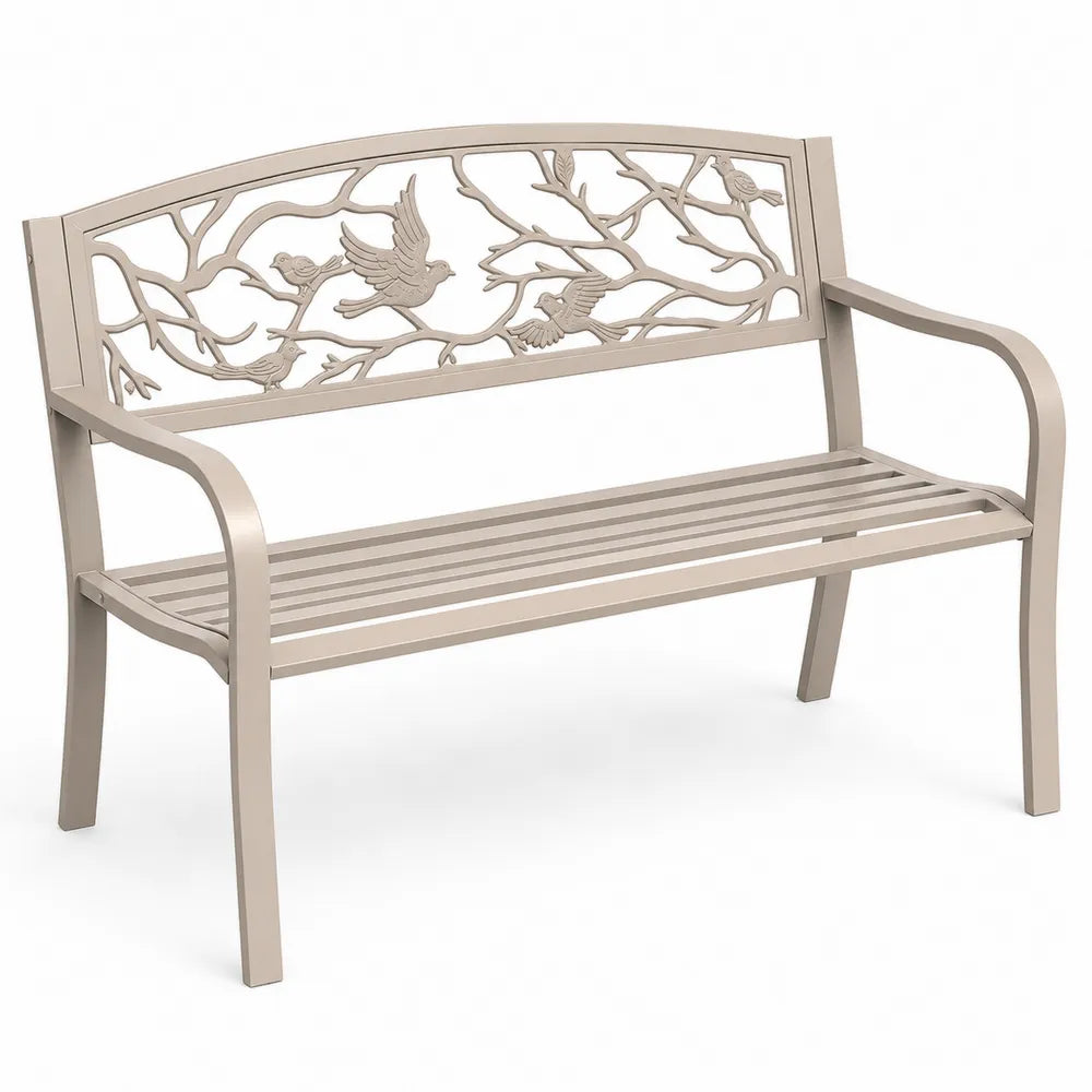 Banc de jardin en aluminium beige