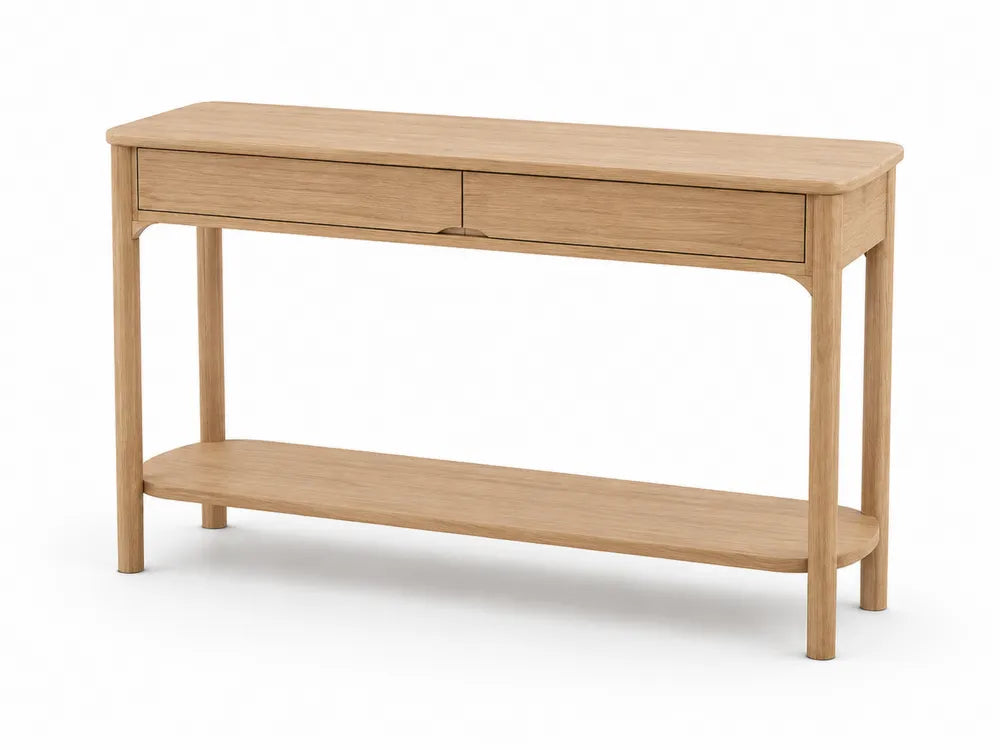 Console en bois avec tiroirs et étagère 120x35x80 cm