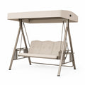 Balancelle de jardin en acier avec coussins en mousse beige