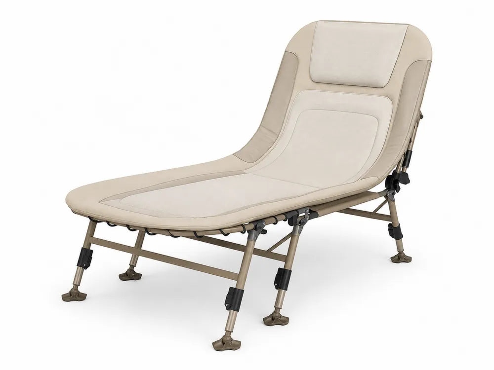 Chaise longue pliante extérieure aluminium polyester beige