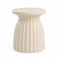 Table ronde en résine beige d'extérieur 38 cm x 45 cm