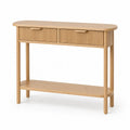 Console en bois de chêne avec deux tiroirs 110 cm