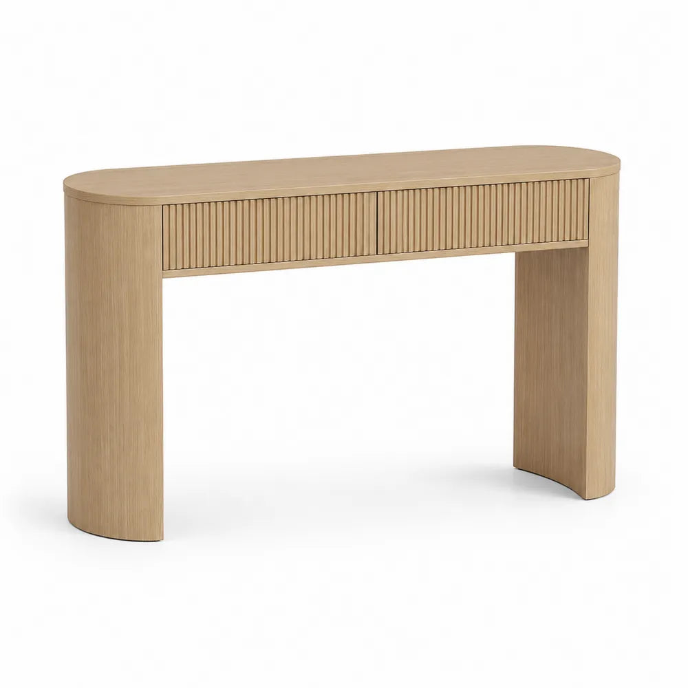 Console en bois chêne clair 120x40x75 cm