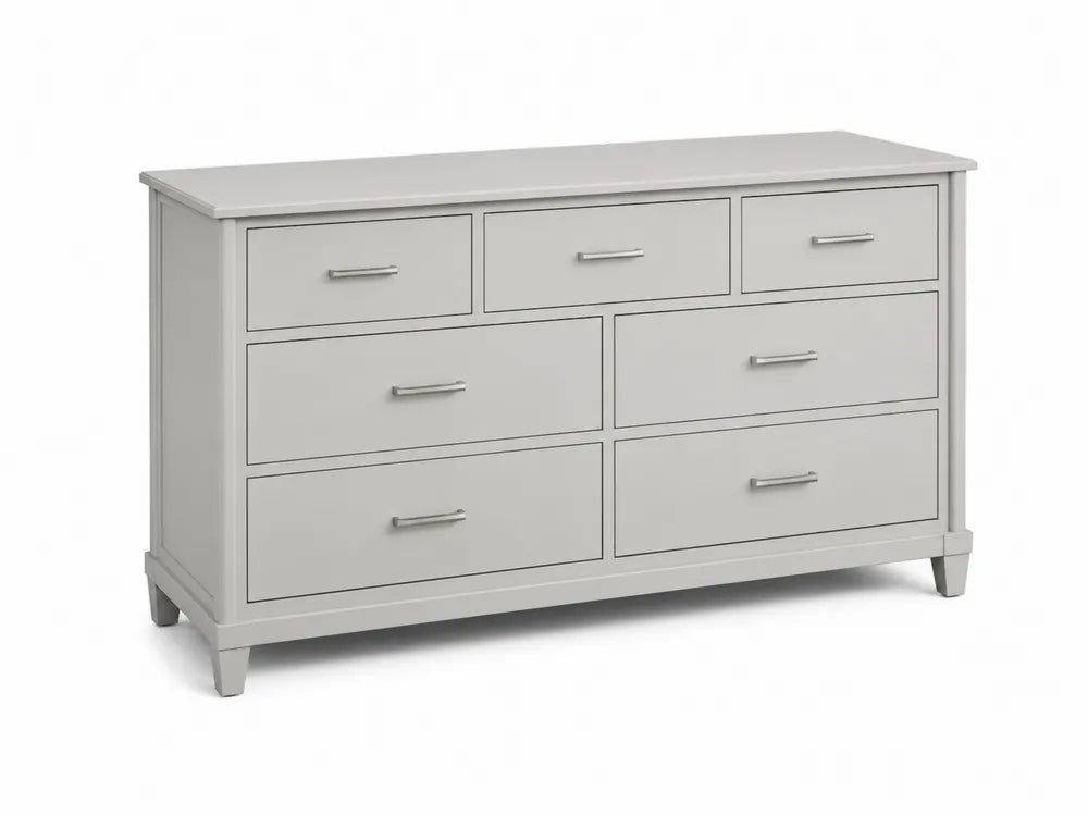 Commode en bois avec 7 tiroirs gris clair