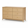 Commode en Bois Chêne Clair avec 6 Tiroirs