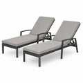 Lot de 2 chaises longues réglables aluminium et résine gris